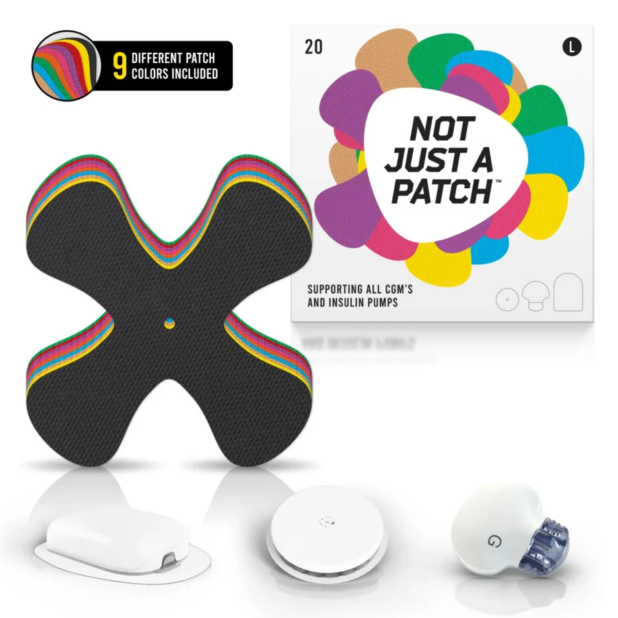 X-Patches – Boîte de 20 – Multicolores pour Freestyle Libre 1 & 2, Medtronic, Omnipod